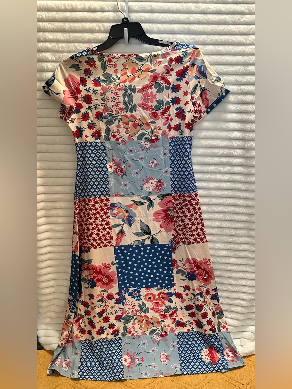 Source Unknown Patchwork Floral Maxi Dress - Blue, Pink & Cream - Picture 2 of 3